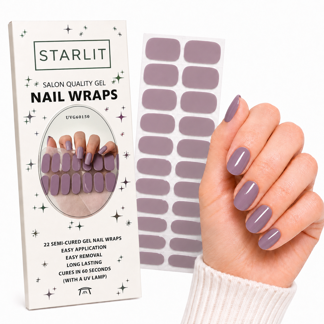 Dusty Lavender Semi-Cured Gel Nail Wrap