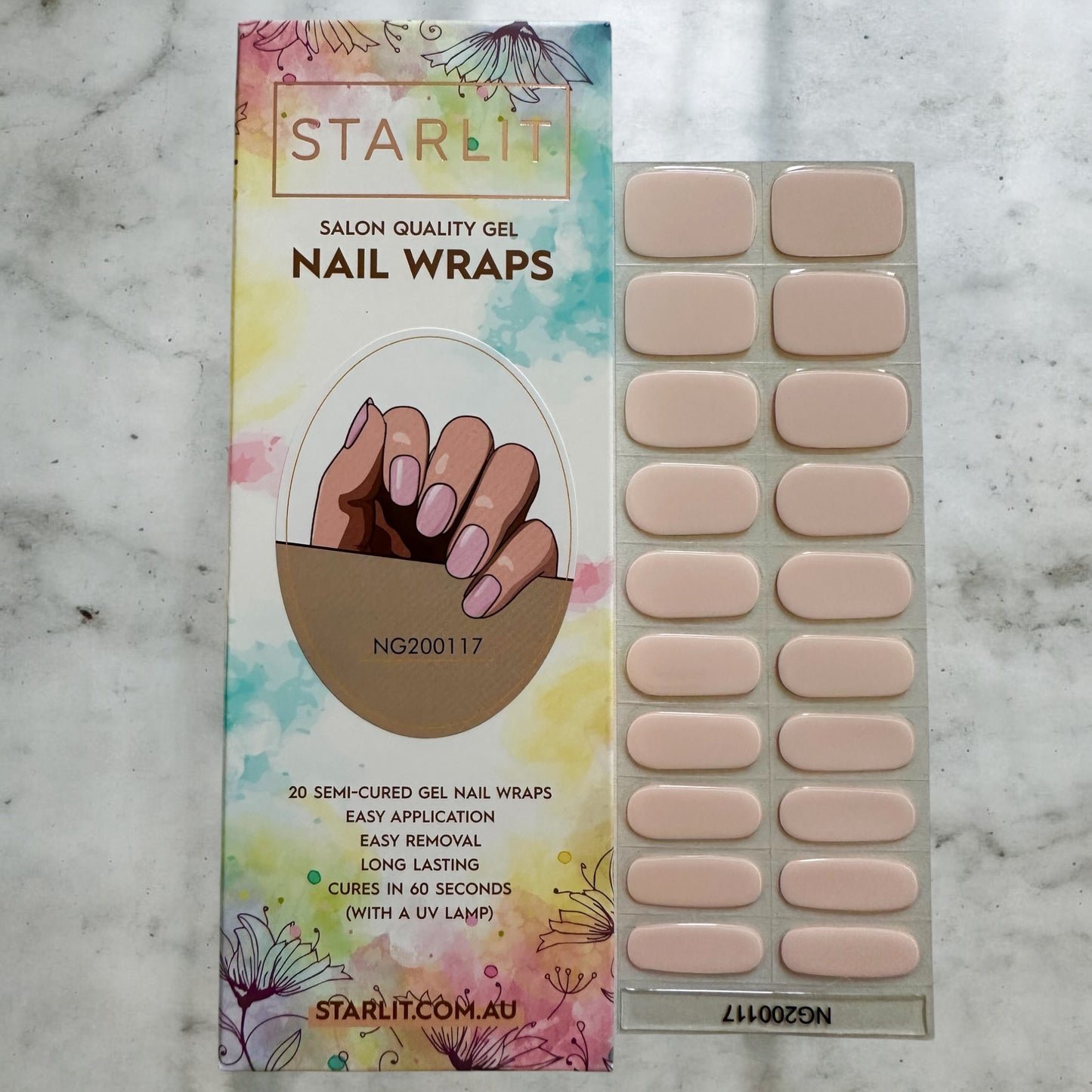 Whisper Pink Semi-Cured Gel Nail Wrap