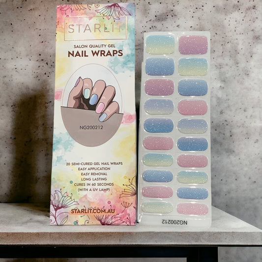 Pastel Prism Semi-Cured Gel Nail Wraps