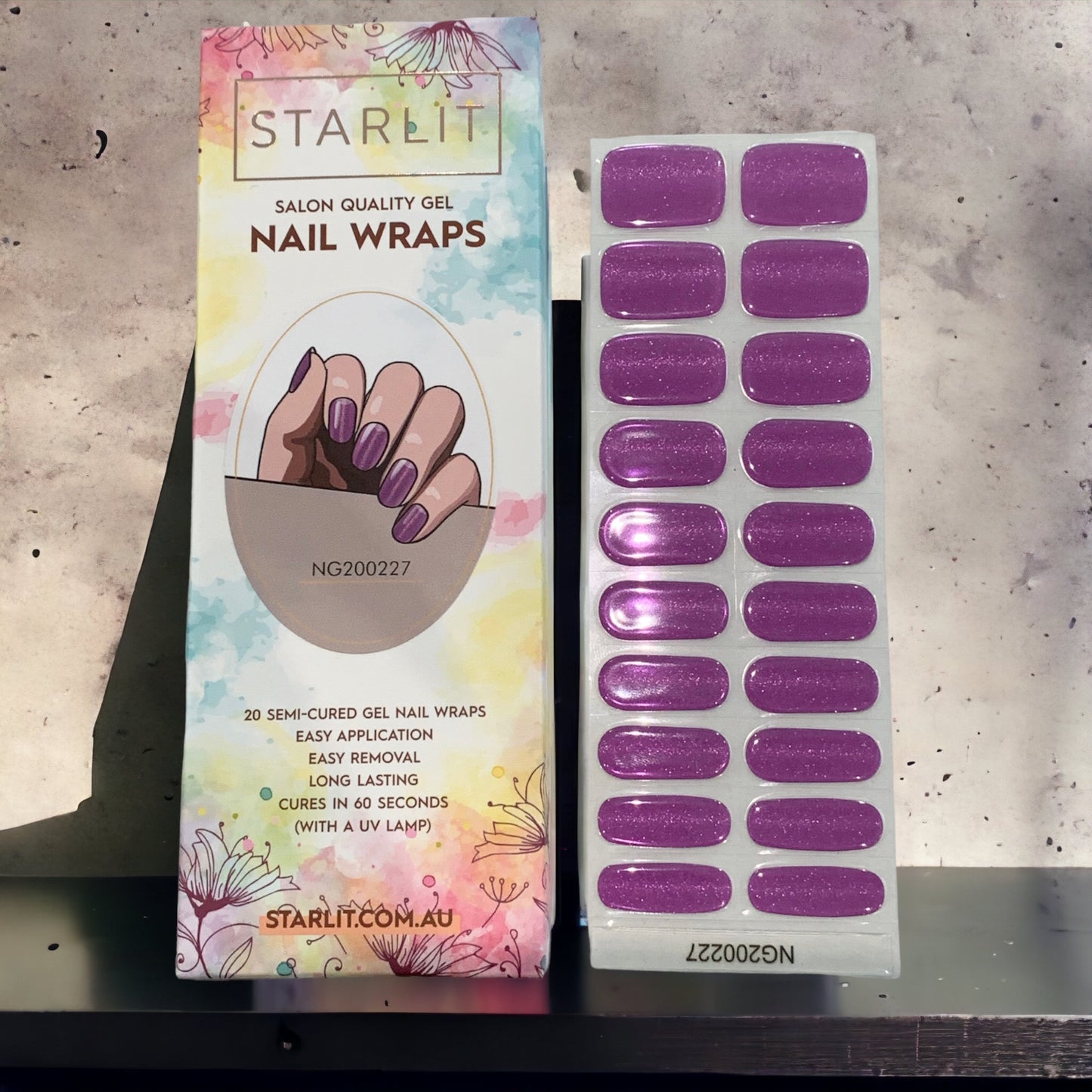 Dreamy Lilac Cat Eye Semi-Cured Gel Nail Wraps