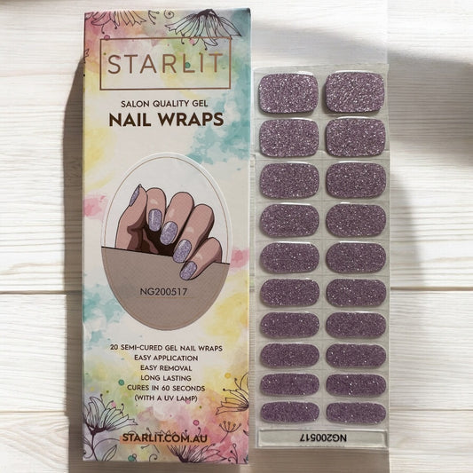 Glitterally Lavender Semi-Cured Gel Nail Wrap