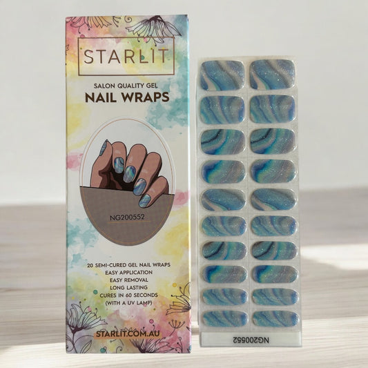 Shimmer Tides Semi-Cured Gel Nail Wrap