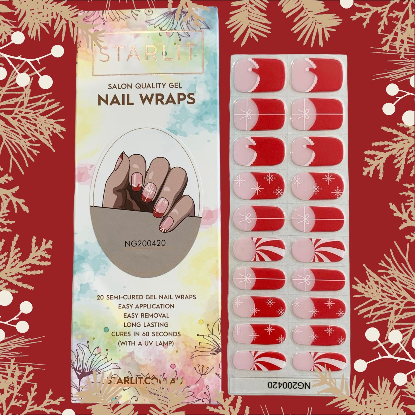 Deck The Halls Semi-Cured Gel Nail Wrap