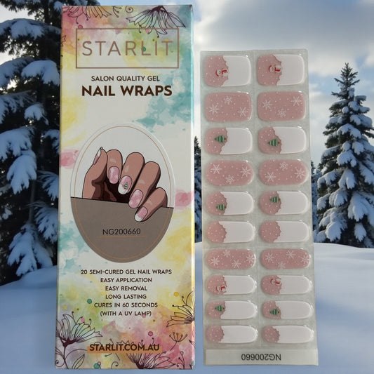 Let It Snow French Tip Semi-Cured Gel Nail Wrap