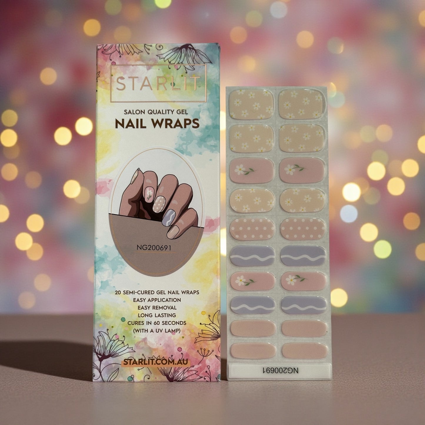 Daisy Days Semi-Cured Gel Nail Wrap