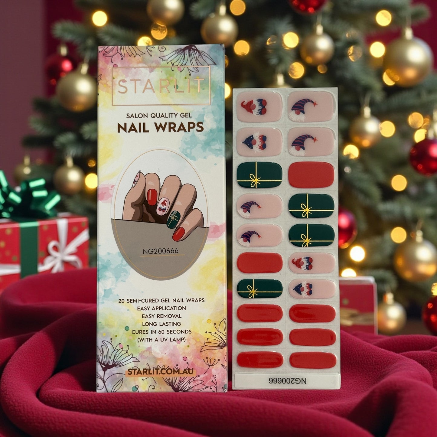 Gnome For The Holidays Semi-Cured Gel Nail Wrap
