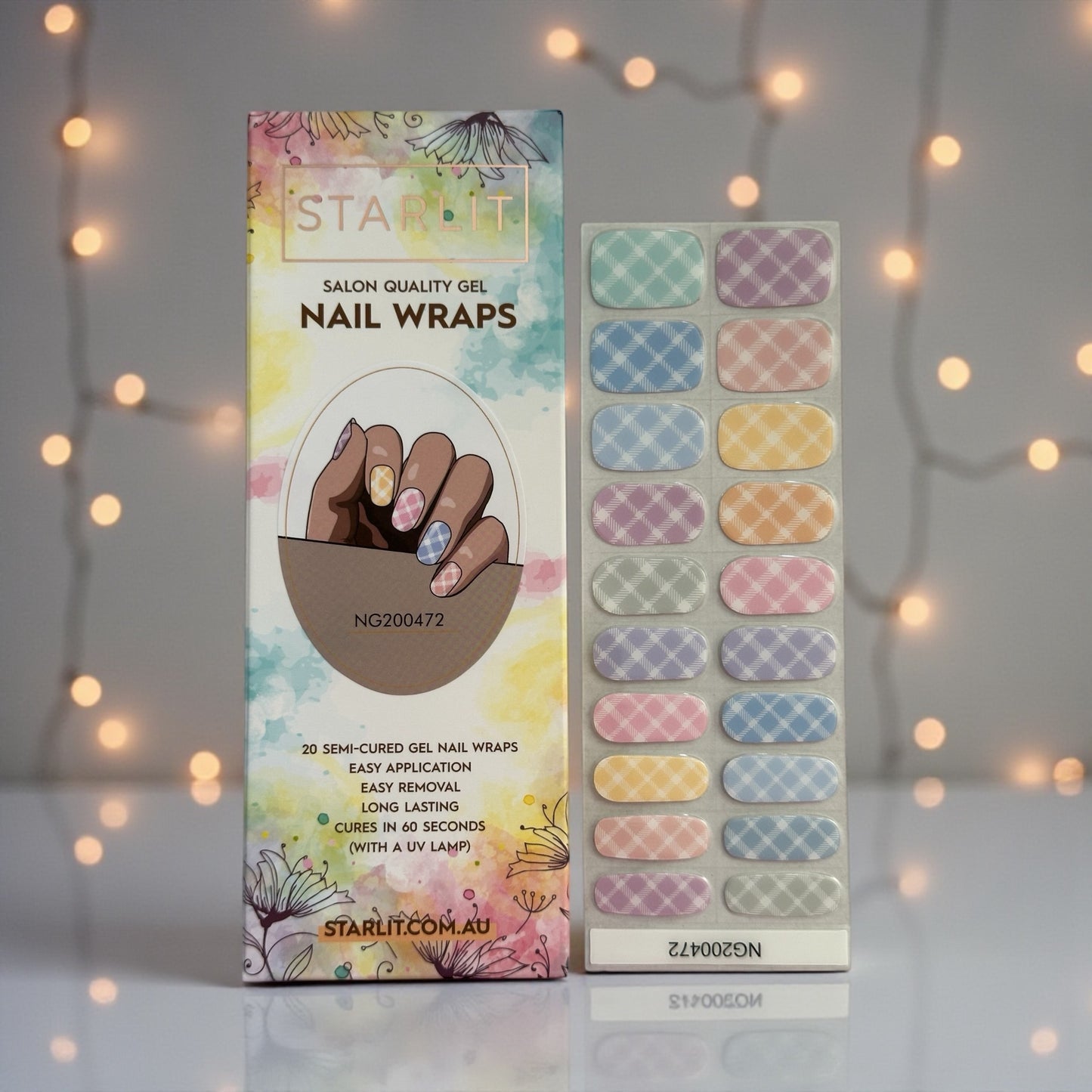 Plaid & Pastels Semi-Cured Gel Nail Wrap