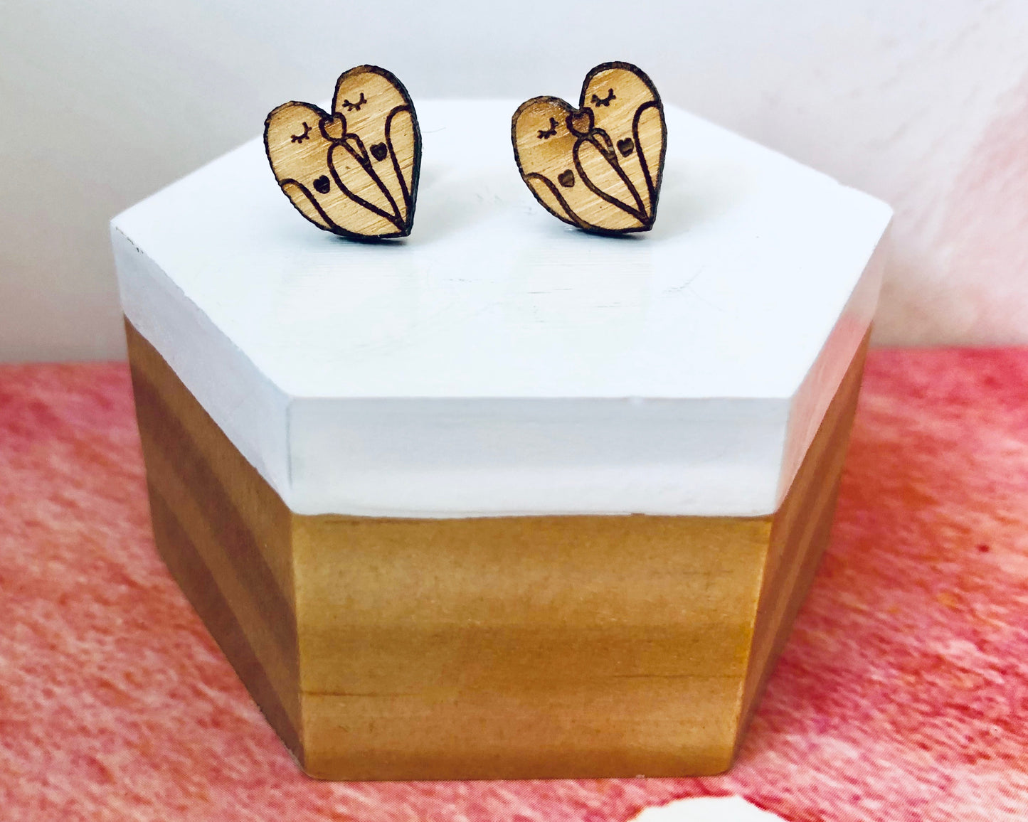 'Lovebirds Heart' Mini Stud Earrings