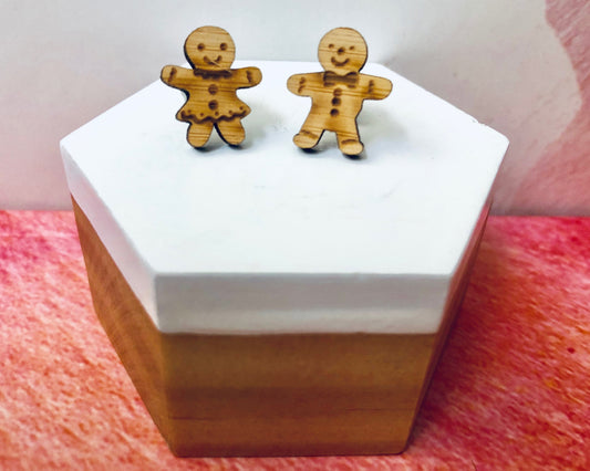'Mr & Mrs Gingerbread' Mini Stud Earrings