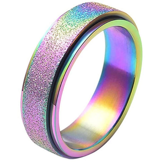Zen Life Anxiety Spinner Ring (Radiant Rainbow)