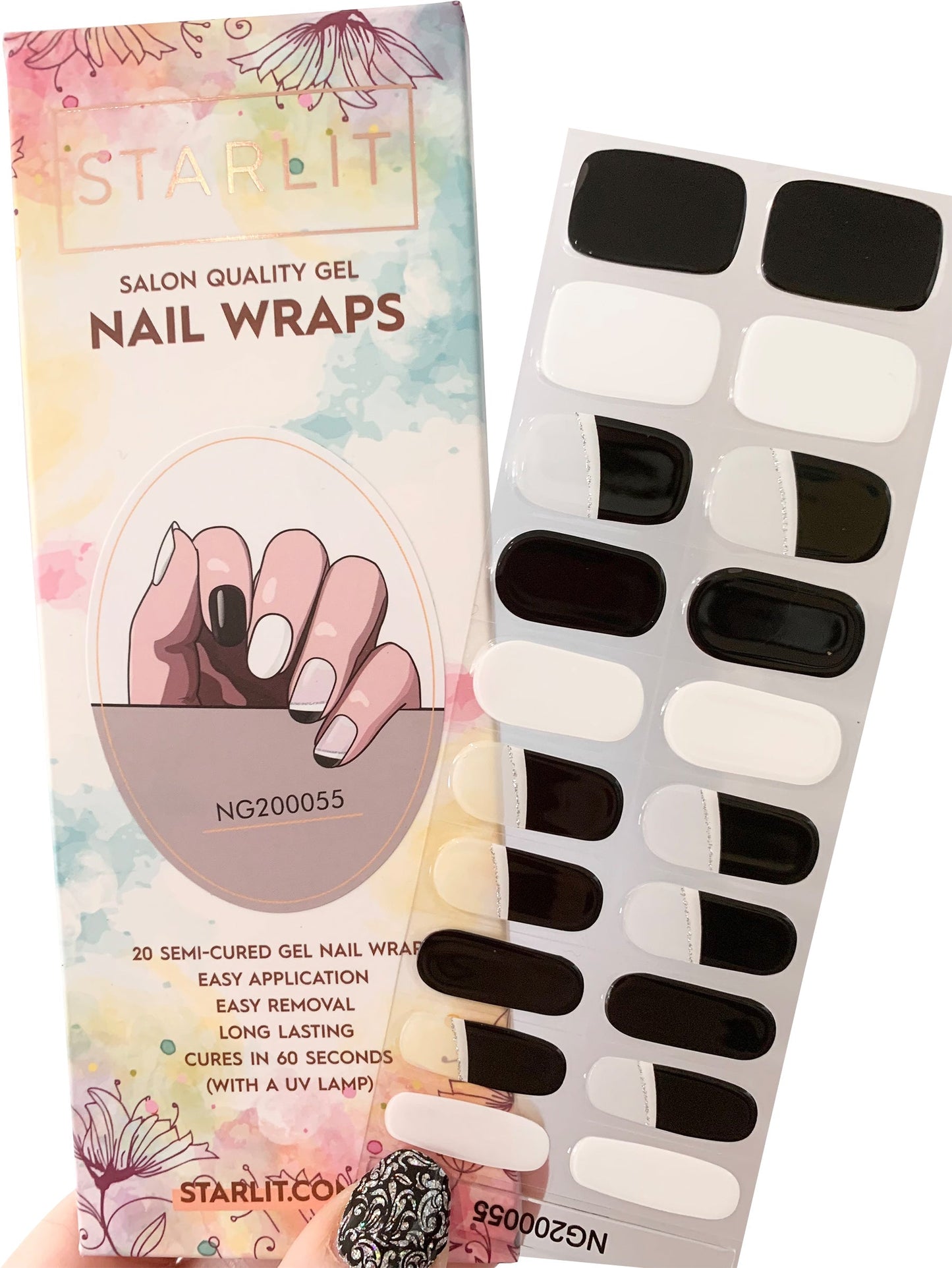 Black Tie Affair Semi-Cured Gel Nail Wrap