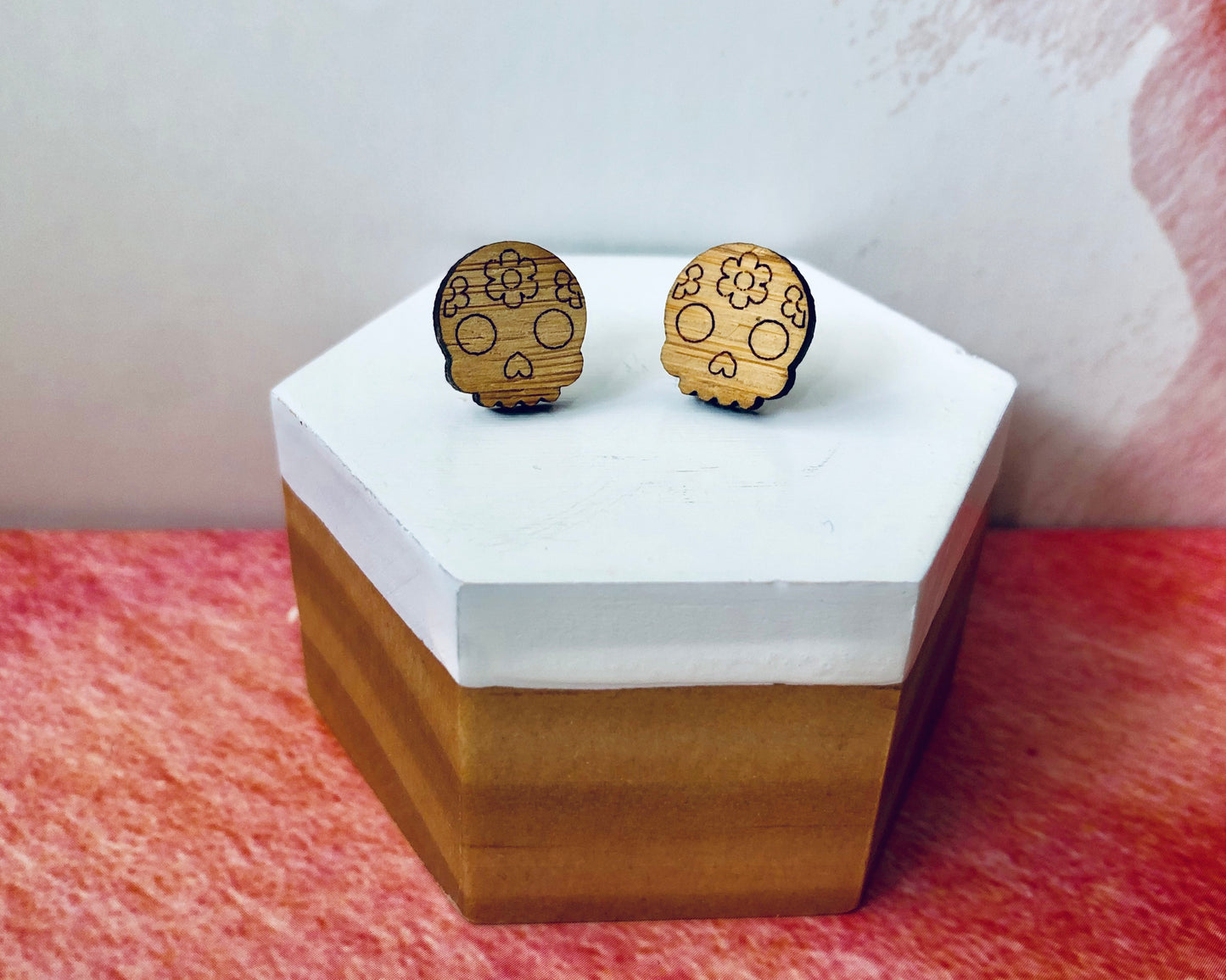 ‘Flower Skulls’ Mini Stud Earrings