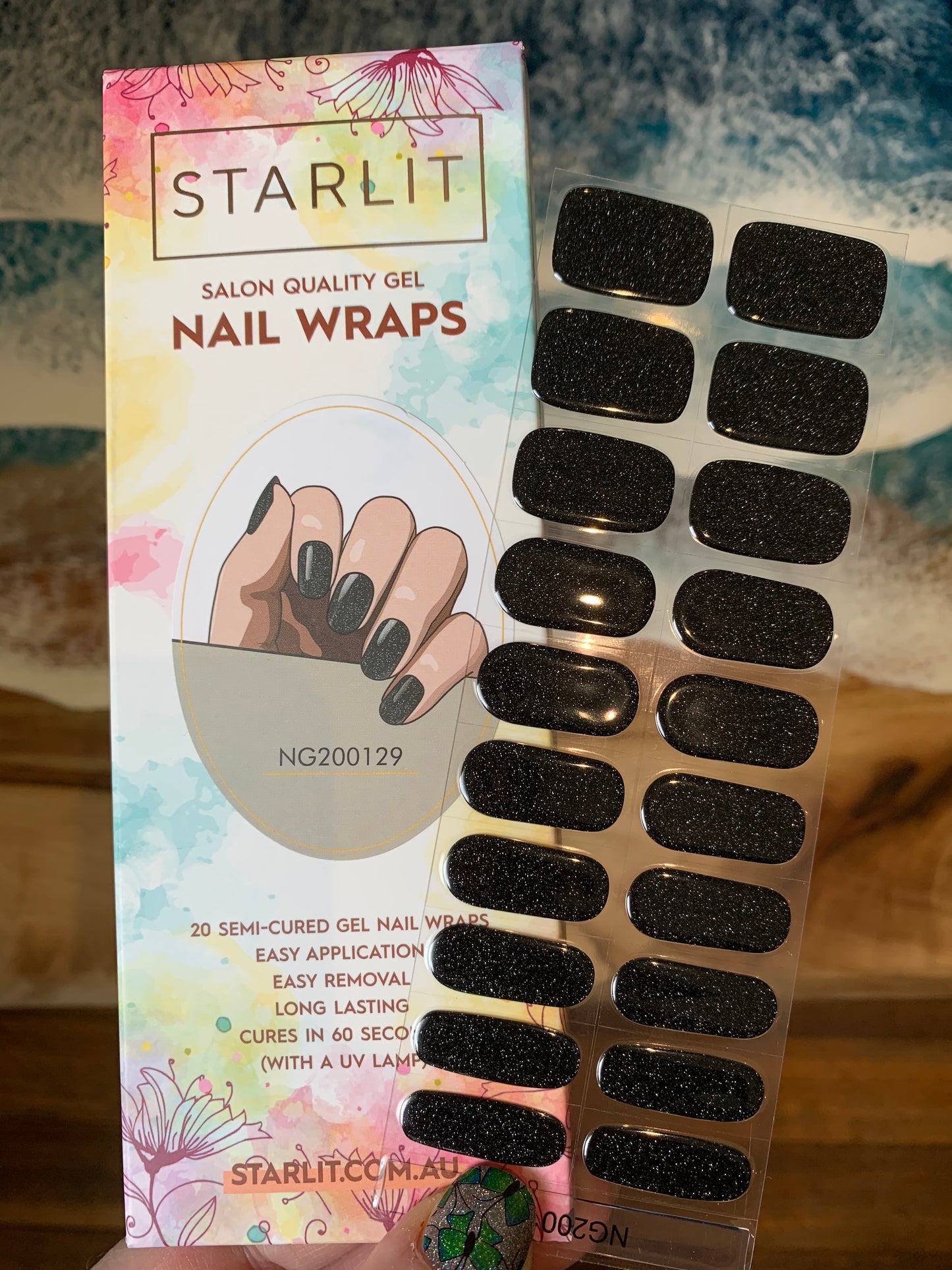 Midnight Sparkle Semi-Cured Gel Nail Wrap