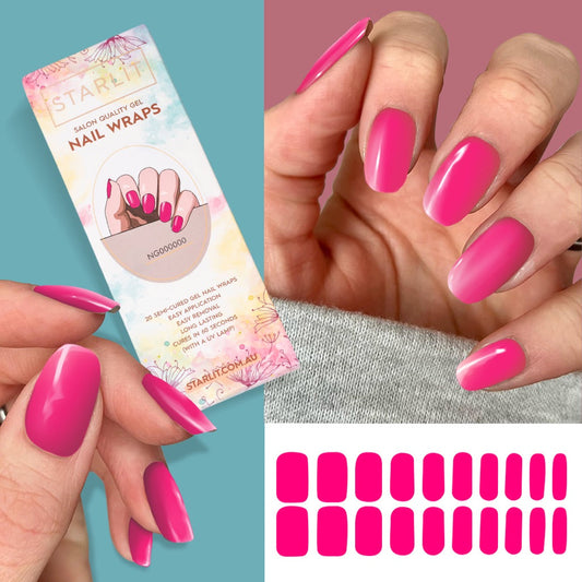 Hot Pink Semi-Cured Gel Nail Wrap