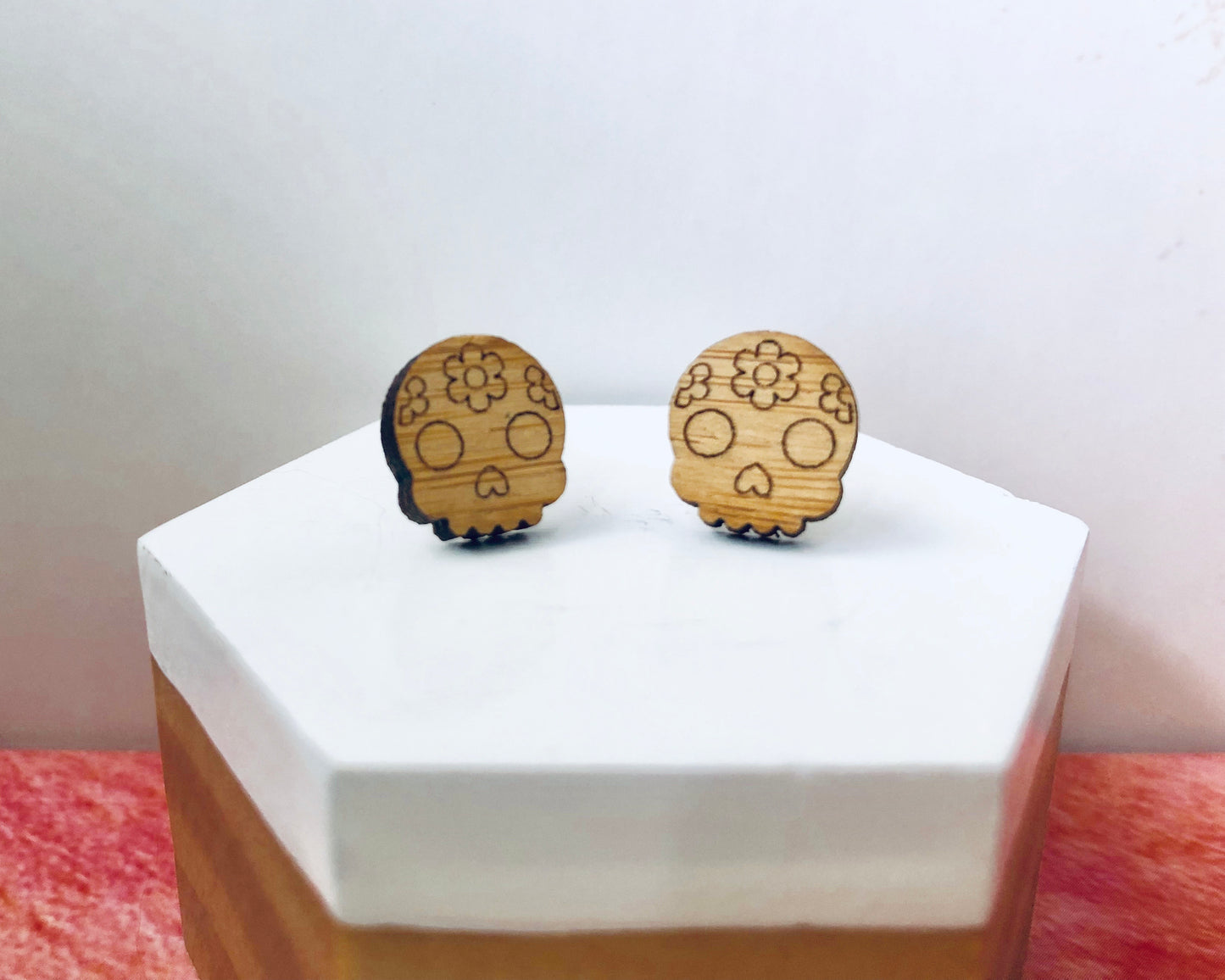 ‘Flower Skulls’ Mini Stud Earrings