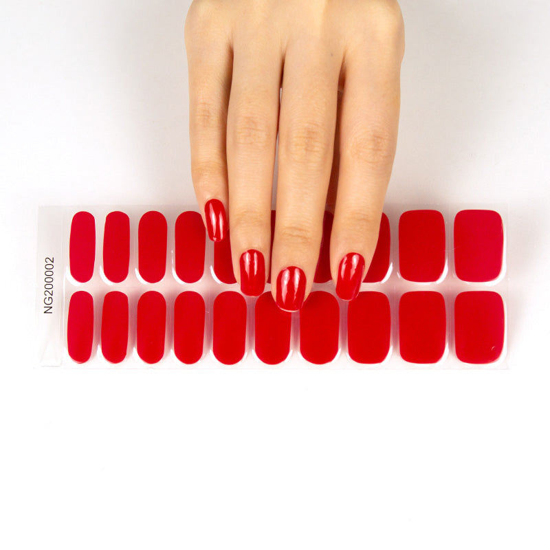 Cherry Red Semi-Cured Gel Nail Wrap